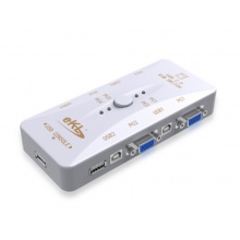 eKL KVM切换器4口USB多电脑 VGA切换器 视频KVM手动四进一出