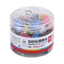 得力(deli)40只19mm彩色长尾夹8555