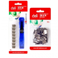 得力（deli） 金属推夹器 夹纸器 装订器补充夹 8591+补充夹 8592