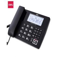 得力（deli）799 大屏幕录音留言座机 白色背光温度显示电话机 万年历显示固定电话