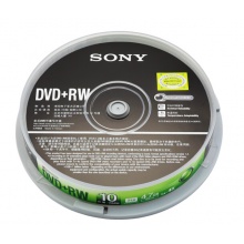 索尼SONY 原装行货 DVD RW 4.7G光盘 10片装 可擦写 DVDRW刻录盘 重复使用 4X DVD+RW 10片桶装