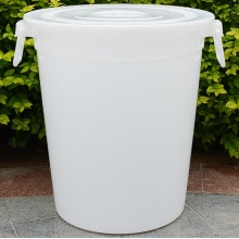 诗欧莱 大号垃圾桶加厚塑料大水桶白色60L 直径40 高度48CM