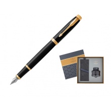 派克（PARKER）钢笔IM系列 丽雅黑色金夹+新款墨水商务办公套装