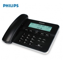 飞利浦（PHILIPS）电话机座机 固定电话 来电显示 双插孔 CORD218 (黑色)