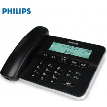 飞利浦（PHILIPS）电话机座机 固定电话 来电显示 双插孔 CORD218 (黑色)
