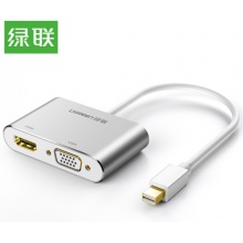 绿联(UGREEN)Mini DP转HDMI/VGA线转换器二合一4K高清扩展坞 白20421