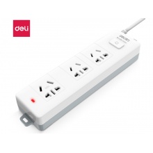 得力(deli) 16A大功率插座3孔2米 18278-02