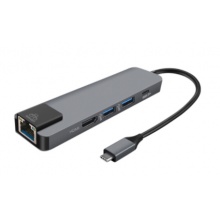 ype-C拓展坞转换器USB-C扩展坞 千兆网口+HDMI+USB3.0+PD【太空灰】