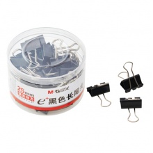 晨光Eplus黑色长尾夹25mm（筒装）ABS92735