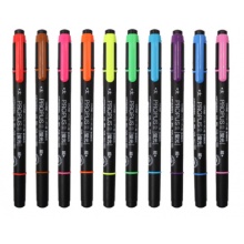 三菱（Uni）双头荧光记号笔 细0.5mm粗4mm PUS-101T(N) 十色套装