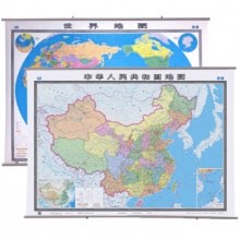 中国地图挂图+世界地图挂图（1.5米*1.1米 无拼缝专业挂图 套装组合 ）