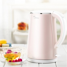 美的（Midea）电热水壶双层防烫304不锈钢1.7L容量 WHJ1705b