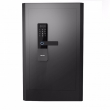 得力4102 soter联动防盗系统25mm实心安全锁栓360度高速指纹识别磨砂精致面板LED显示屏保险箱