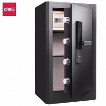 得力4103 soter联动防盗系统25mm实心安全锁栓360度高速指纹识别磨砂精致面板LED显示屏保险箱H810