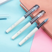 得力S850直液式走珠笔中性笔黑色办公用0.5mm全针管碳素签字笔可替换芯书写顺滑