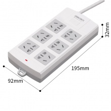 得力18246-03电源插座6组合插孔3米 接线板家用电源插排