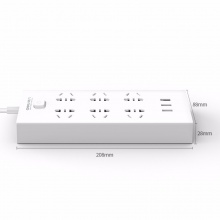 得力18248-03新国标安全插座多孔插排插线板开关电源转换器接线板