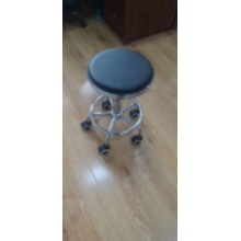 富美林 不锈钢+黑色皮面 圆凳