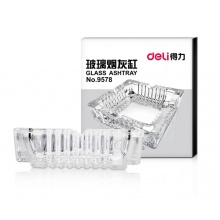 得力(deli) 9578 中号欧式方形玻璃烟灰缸