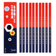 中华 130 粗六角红蓝铅笔 工程用笔红蓝双色 10支/盒