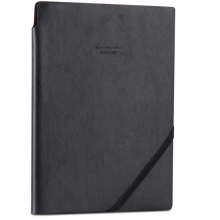 得力(deli) 22215 25K96张可插笔绑带皮面本 文具记事本工作笔记本子 黑色