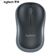 罗技（Logitech） M186 鼠标 无线鼠标 办公鼠标 对称鼠标 黑色灰边
