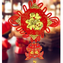 墨斗鱼 0901 花开富贵 53*100cm 福字中国结挂件装饰品(起订量10个)