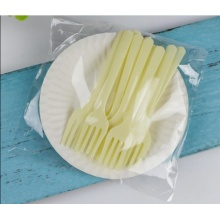 华蒿 蛋糕餐具盘叉组一次性塑料蛋糕叉碟套装生日蛋糕刀叉盘组合纸盘 1包10个
