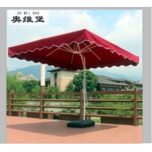 奥维堡 F-033 户外遮阳伞2.2米 边柱款 酒红色+大理石底座