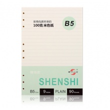 申士（SHEN SHI） J8018 B5 9孔活页笔记本替芯 横线款 90页/本