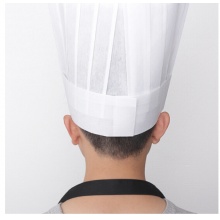 利得 一次性无纺布加厚厨师帽 20顶/包 23cm*29cm 酒店餐厅厨房男女厨师高帽 可调节厨师工作帽 白色平顶帽