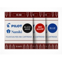 百乐(PILOT)6支装 黑色 IC-50一次性墨胆