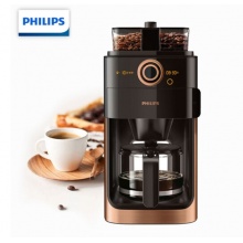 飞利浦（PHILIPS） 咖啡机 家用全自动双豆槽磨豆机预约功能咖啡壶 HD7762/70豆粉两用金属棕
