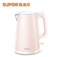 苏泊尔 SUPOR 双层电热水壶1.5升L 粉色 双层防烫保温 304食品级不锈钢  SW-15S01A