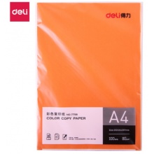 得力(deli)A4橙色打印纸 80g100张/包 7758