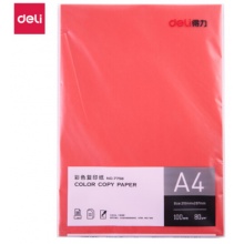 得力(deli)A4红色打印纸 80g100张/包 7758
