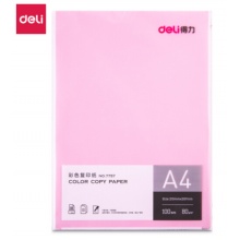 得力(deli)A4浅红色打印纸 80g100张/包 7757