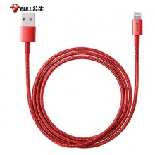 公牛苹果数据线/MFI认证芯片Xs Max/XR/X/8/6/6s/7Plus iPad充电线 1米 J7D10苹果编制数据线公牛红1米 全长1米