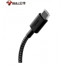 公牛 BULL J510B(S)活力黑尼龙编织数据线 USB安卓接口 全长1米 支持vivo/OPPO/华为/三星等