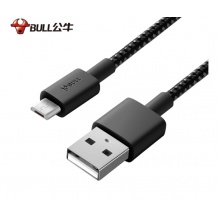 公牛 BULL J510B(S)活力黑尼龙编织数据线 USB安卓接口 全长1米 支持vivo/OPPO/华为/三星等