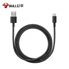 公牛 BULL J510B(S)活力黑尼龙编织数据线 USB安卓接口 全长1米 支持vivo/OPPO/华为/三星等