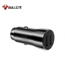 公牛（BULL）车载充电器 车充点烟器 GNV-CUB12H 黑色塑料车充双USB一拖二