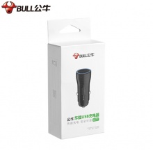 公牛（BULL）车载充电器 车充点烟器 GNV-CUB12H 黑色塑料车充双USB一拖二