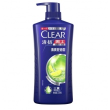 清扬(CLEAR)男士洗发水 清爽控油型 男士去屑洗发露720g(氨基酸洗发)