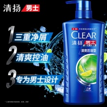 清扬(CLEAR)男士洗发水 清爽控油型 男士去屑洗发露720g(氨基酸洗发)