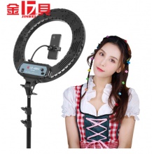 金贝（JINBEI）LED环形灯直播补光灯主播美颜灯双色温人像摄影灯补光常亮灯 LR-480C（18寸）环形直播灯