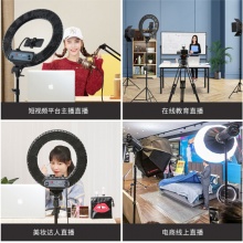 金贝（JINBEI）LED环形灯直播补光灯主播美颜灯双色温人像摄影灯补光常亮灯 LR-480C（18寸）环形直播灯
