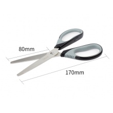 得力(deli)170mm中号不锈钢办公剪刀 桌面手工剪子 颜色随机  6045