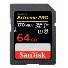 闪迪（SanDisk）64GB SD存储卡 U3 C10 V30 4K  内存卡 读速170MB/s 写速90MB/s 捕捉4K超高清
