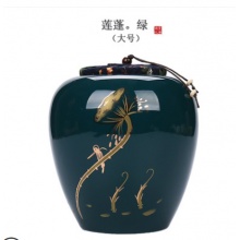 陌炎 茶叶罐 莲蓬墨绿大号 375克 CYG-HJ-SYDA01